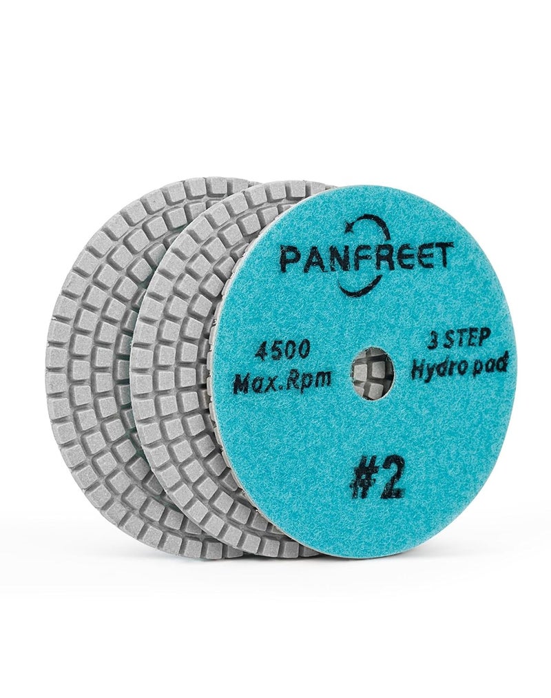 PANFREET 3 Step 4 Inch Diamond Polishing Pads,Step 2 Granite Stone Polish Pad for Granite Quartz Marble Concrete Terrazzo - Image 1